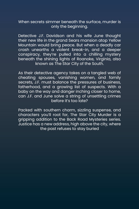 Back Road Mysteries Book XII: The Star City Murder Back Cover